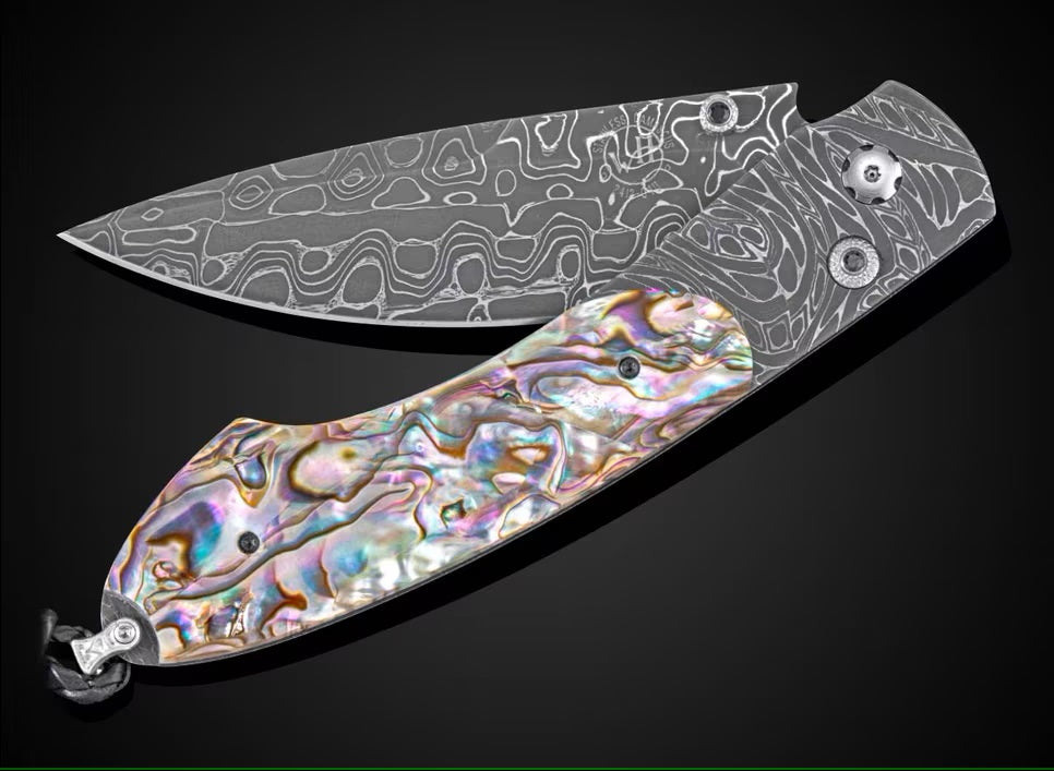 William Henry "SEA TREASURE" Abalone with Damascus Steel Blade
