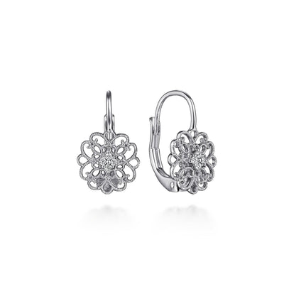 Sterling Silver White Sapphire Drop Earrings