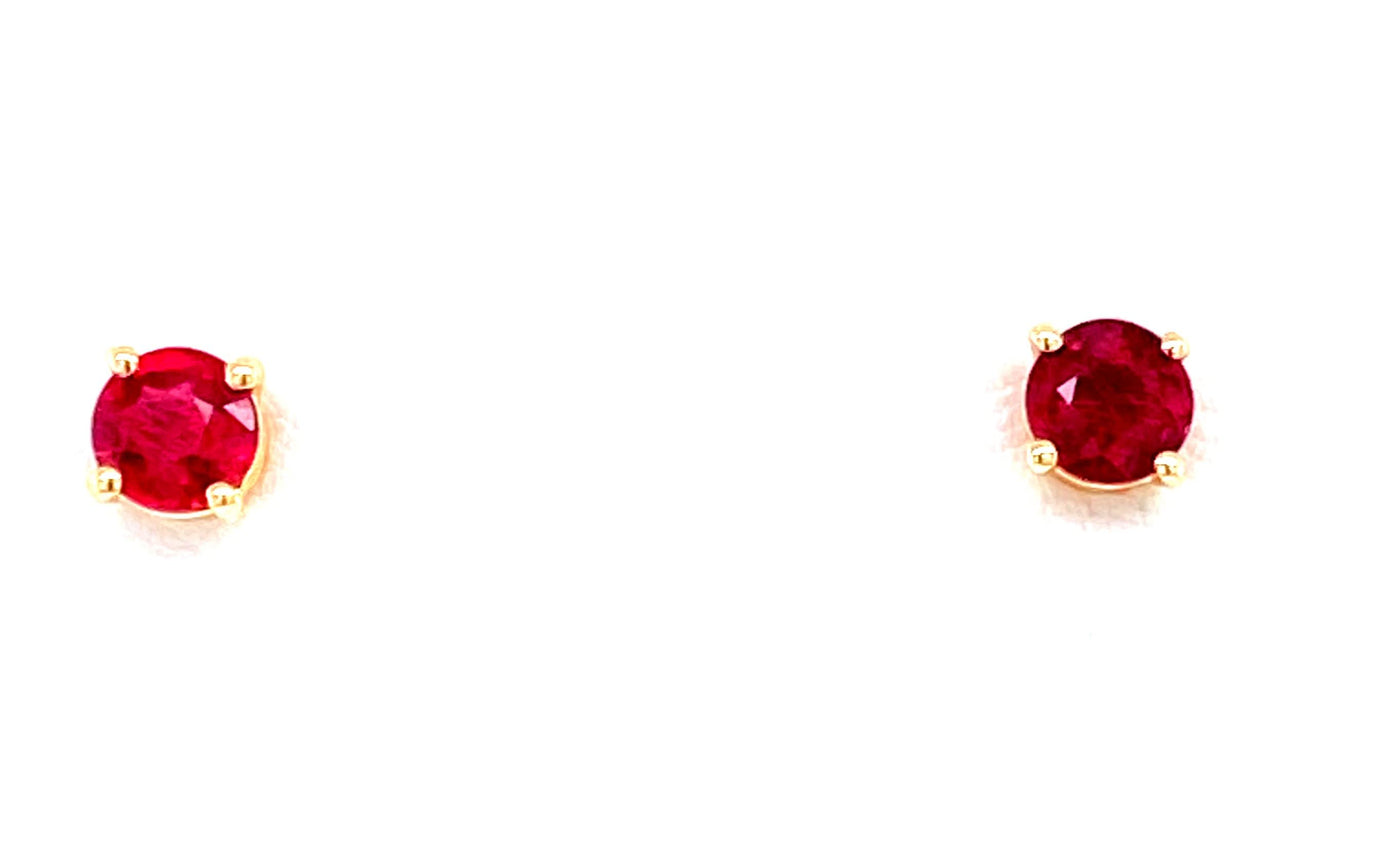 14K Yellow Ruby Stud Earrings