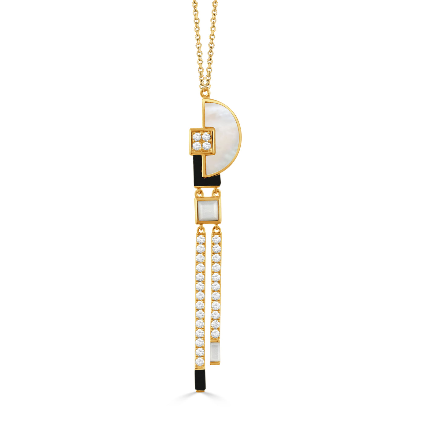 N9118BOMP-3 - 18k Yellow Gold Necklace from the Gatsby collection