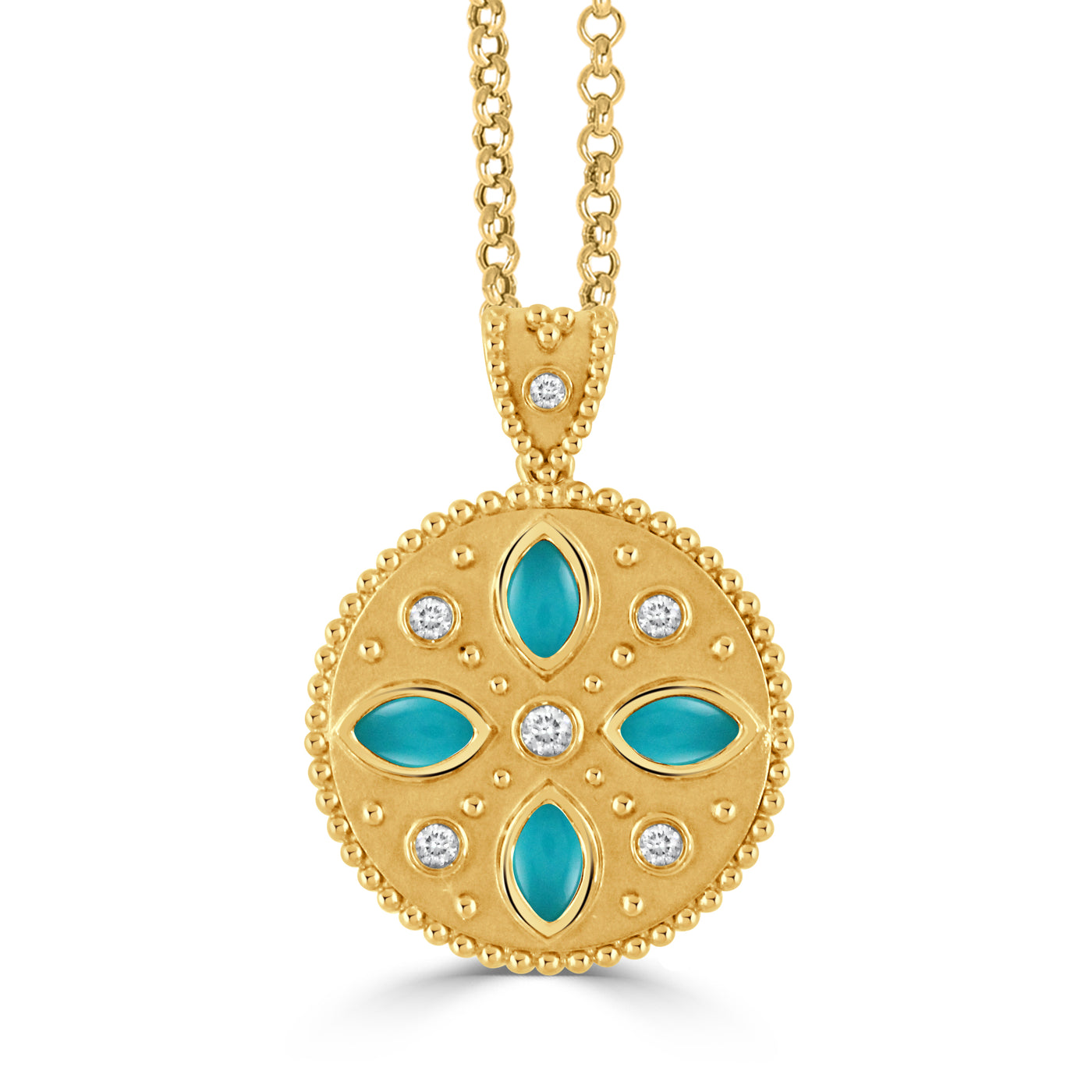 P10435TQ-Y - 18k Yellow Gold Pendant from the Justinian collection