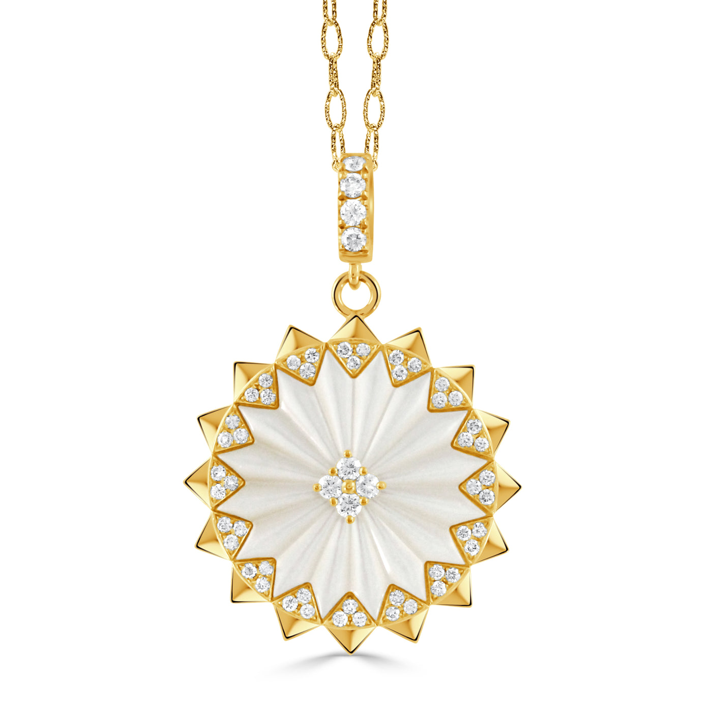 P10946WMP - 18k Yellow Gold Pendant from the White Orchid collection