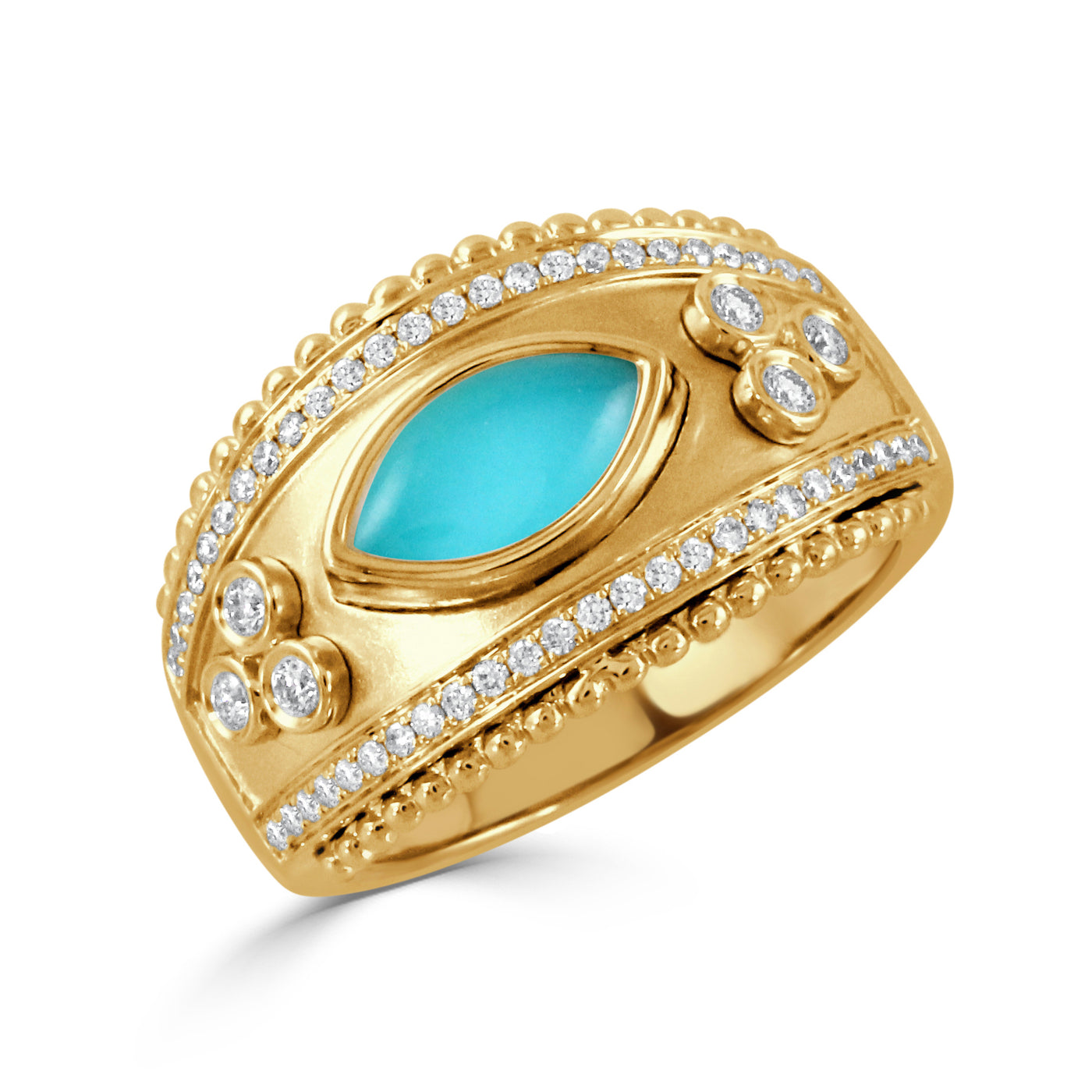 R10430TQ-Y - 18k Yellow Gold Ring from the Justinian collection