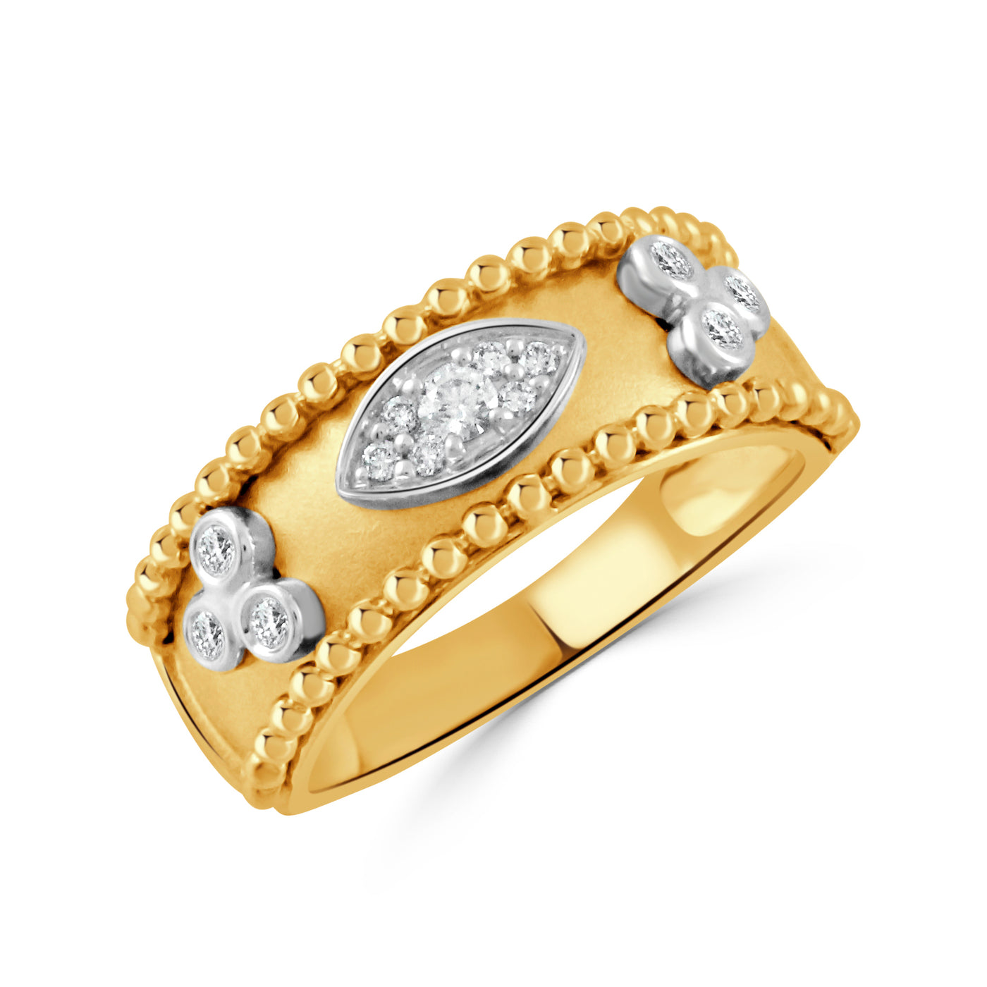 R11134TT - 18k White & Yellow Gold Ring from the Byzantine collection