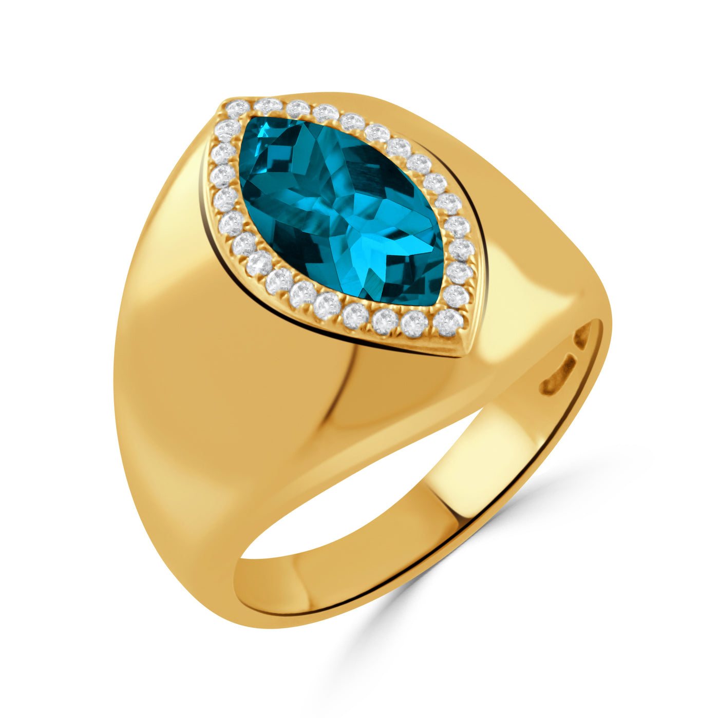 R11483LBT-Y - 18k Yellow Gold Ring from the London Blue collection