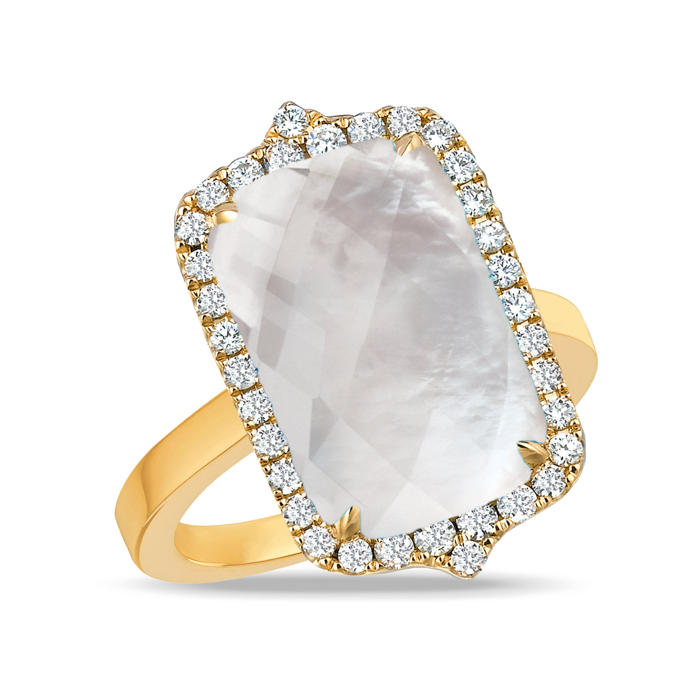 R6233WMP-2 - 18k Yellow Gold Ring from the White Orchid collection