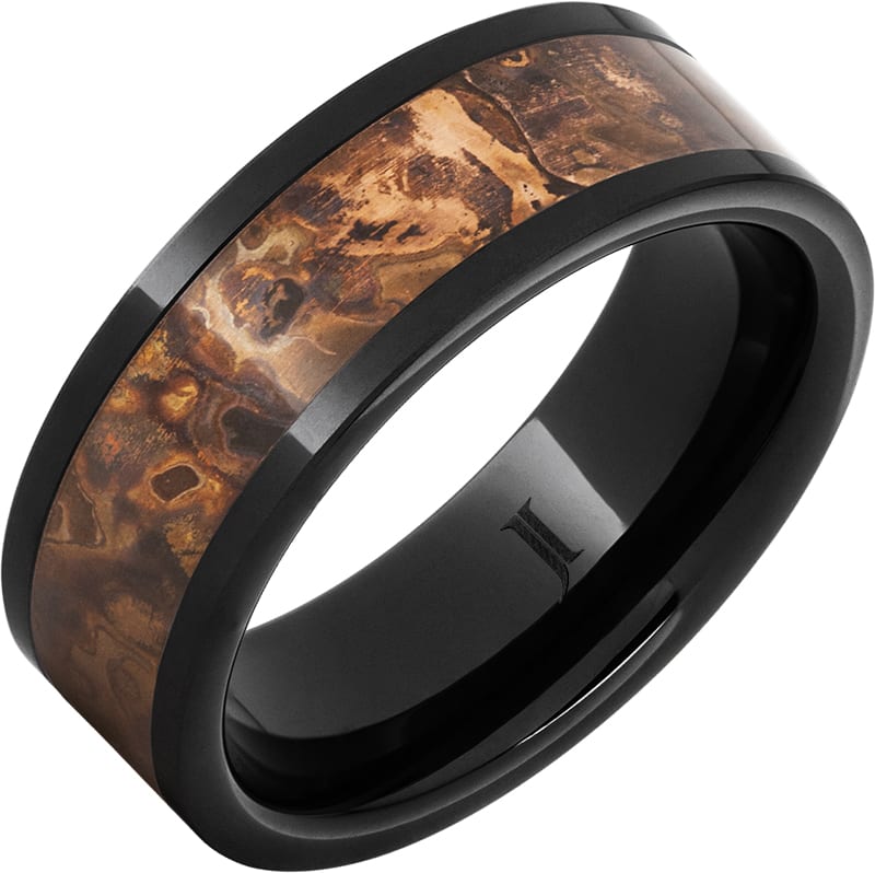 Black Diamond Ceramic™ Ring With Distressed Copper Inlay