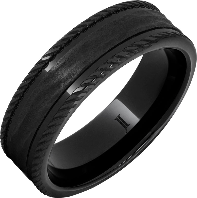 Western Heritage™ Rope Edge Ring in Black Diamond Ceramic™