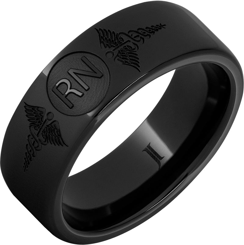 Black Diamond Ceramic™ Ring With Caduceus - Registered Nurse