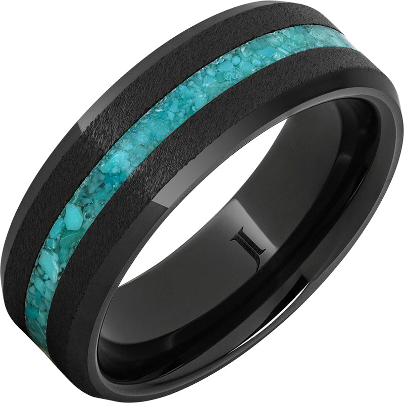 Western Heritage™ Black Diamond Ceramic™ Ring with Turquoise