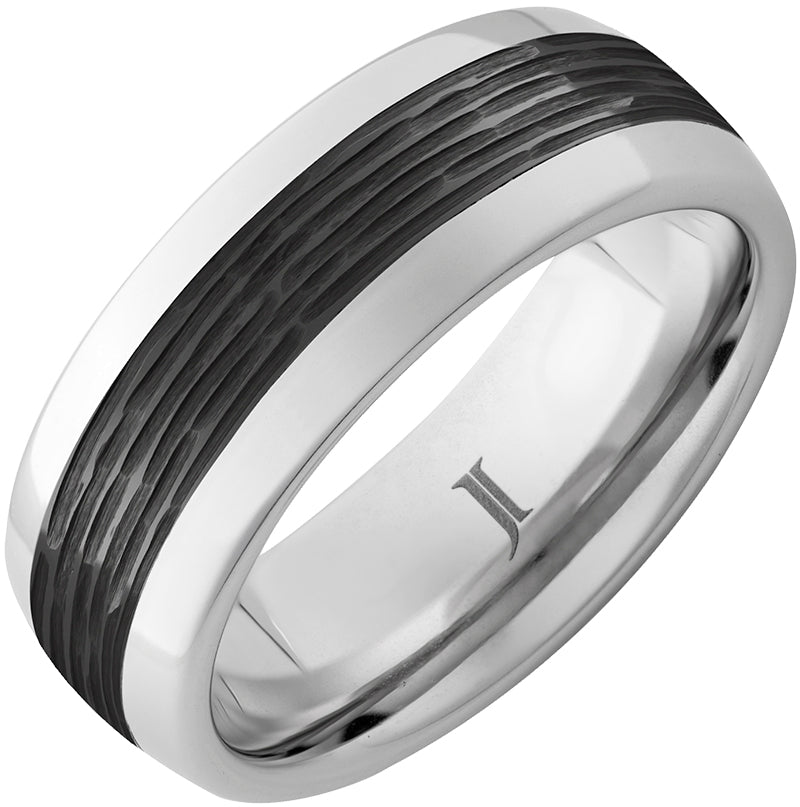 Serinium® Ring with Carved Ceramic Inlay