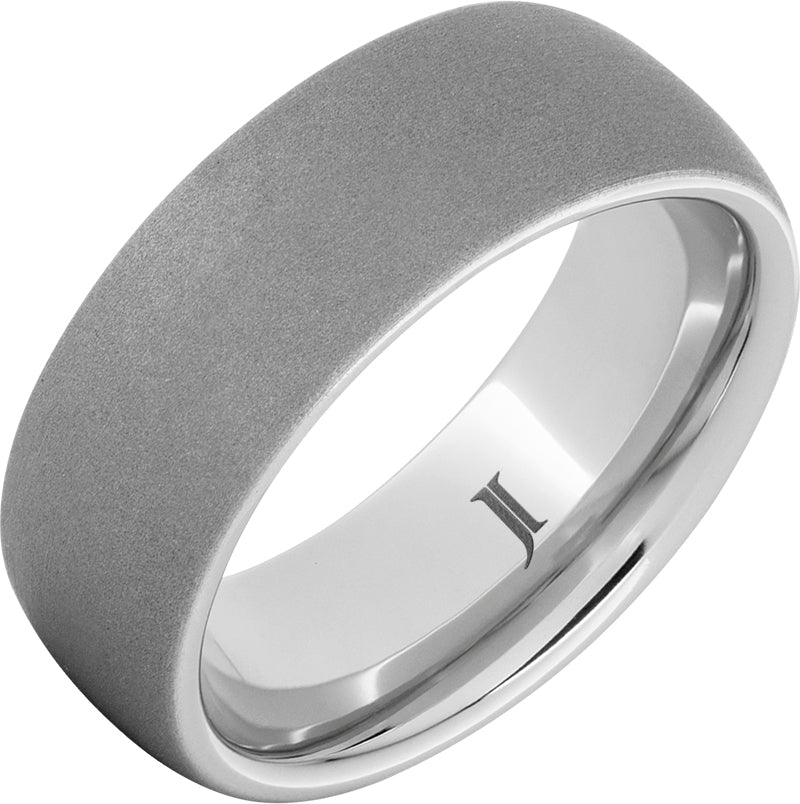 Serinium® Classic Mens Ring with Sandblast Finish