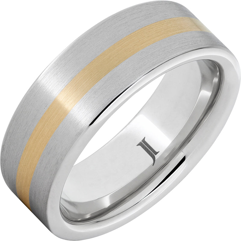 Serinium® Ring with 18K Yellow Gold Inlay