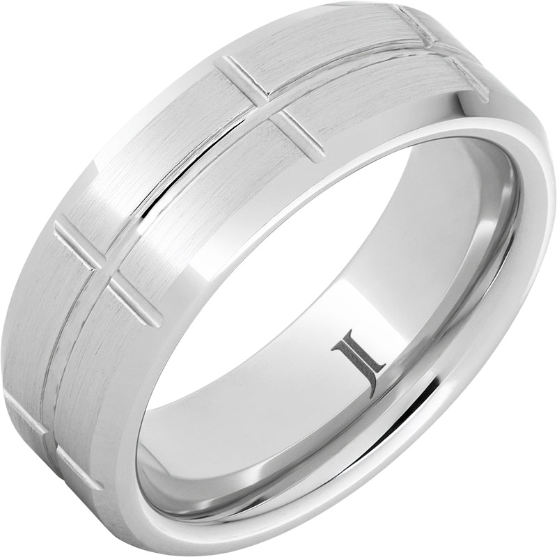 Grid - Satin Finish Grid Pattern Serinium® Ring