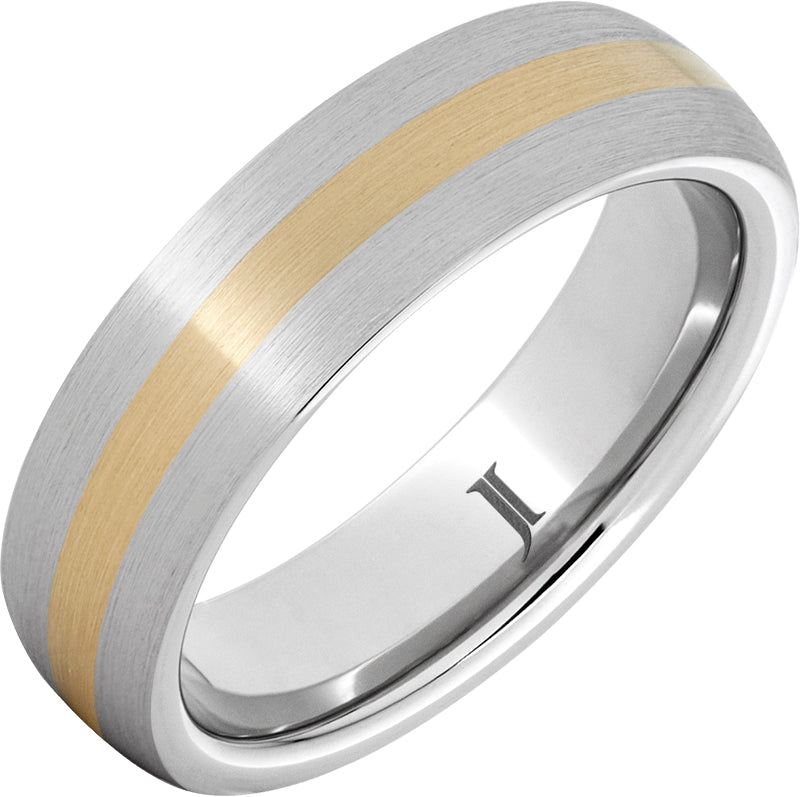 Serinium® Ring with 14K Gold Inlay and Satin Finish