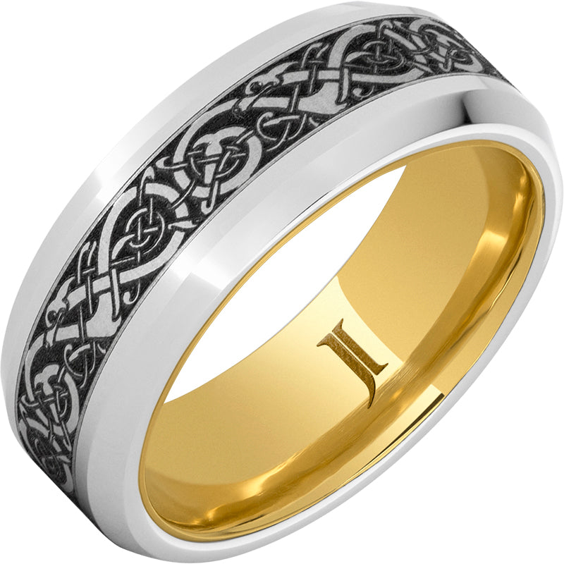 The Viking Serinium® Engraved Ring with Hidden Gold™ Interior