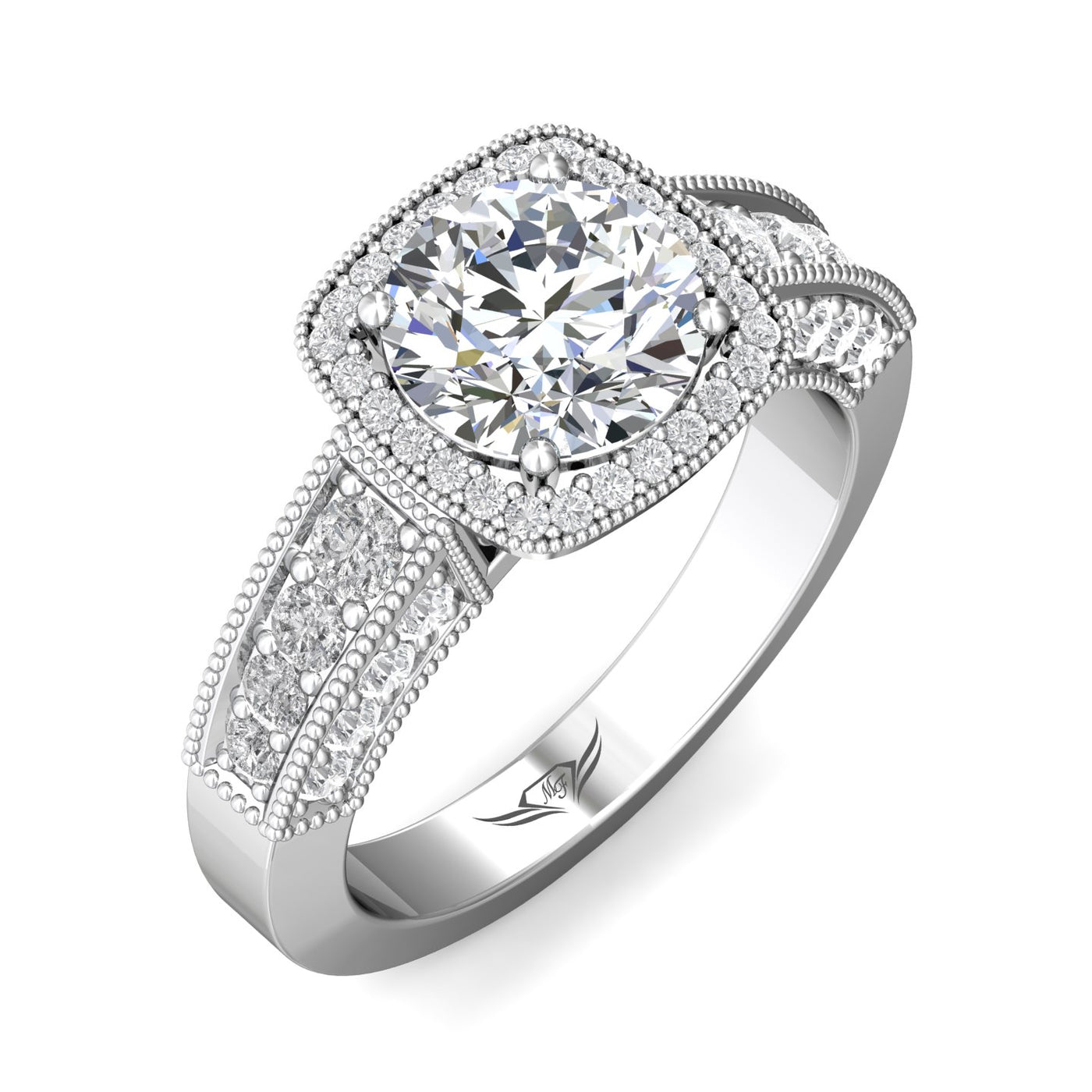 FlyerFit Encore 14K White Gold Engagement Ring