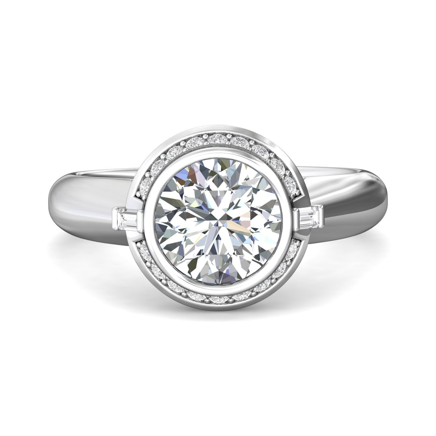 FlyerFit Encore 14K White Gold Engagement Ring