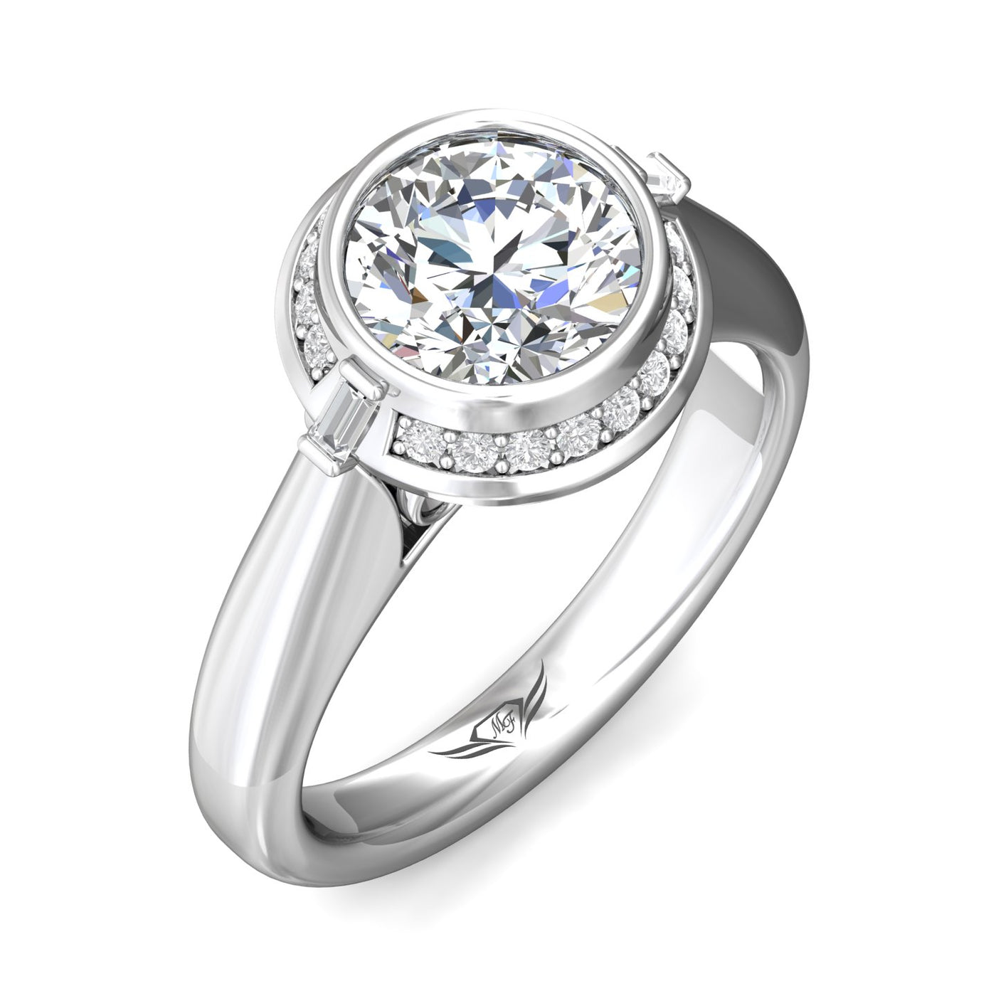 FlyerFit Encore 18K White Gold Engagement Ring